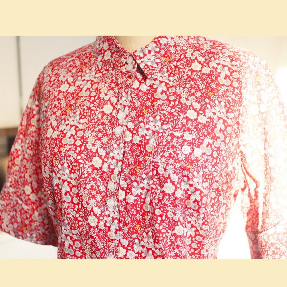 Liberty-print 100% cotton french button down shirt - Picture 3 of 8
